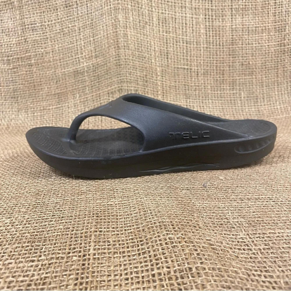TELIC Sandal Energy Flip Flop Black wedge slip on waterproof size L 11 - Picture 4 of 10